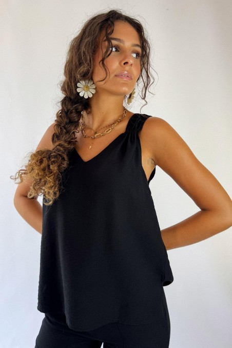 Débardeur uni détail smock TAJA