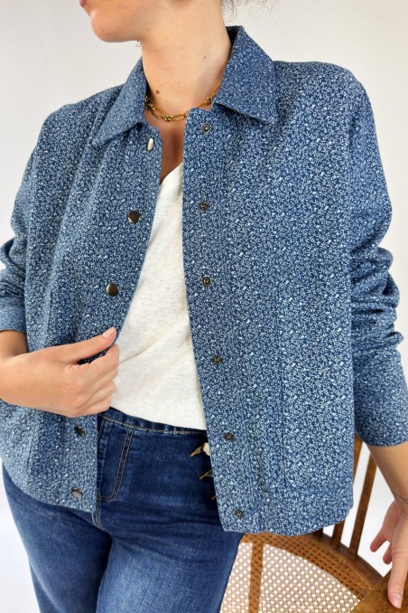 Blouson LIARA en denim fleuri