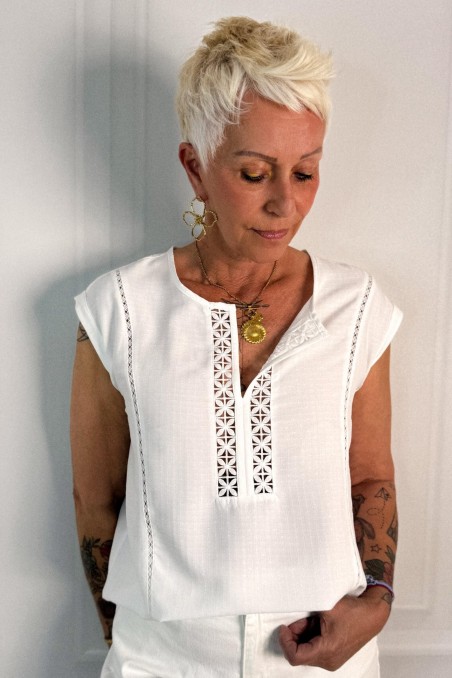 Blouse plumetis ZEPHRINA