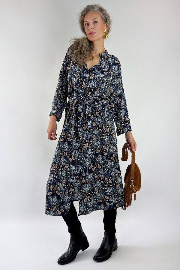 Robe chemise imprimée maxi ANTHEA