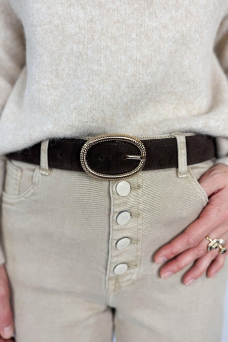 Ceinture cuir velours GARRETT
