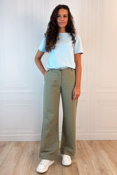 Pantalon taille haute jambes larges MARTIN