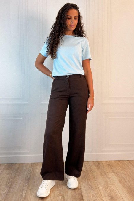 Pantalon taille haute jambes larges MARTIN