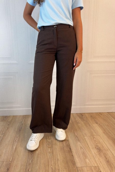 Pantalon taille haute jambes larges MARTIN