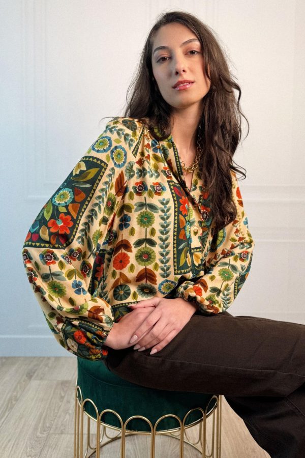 Blouse imprimé 70’ VITANIA