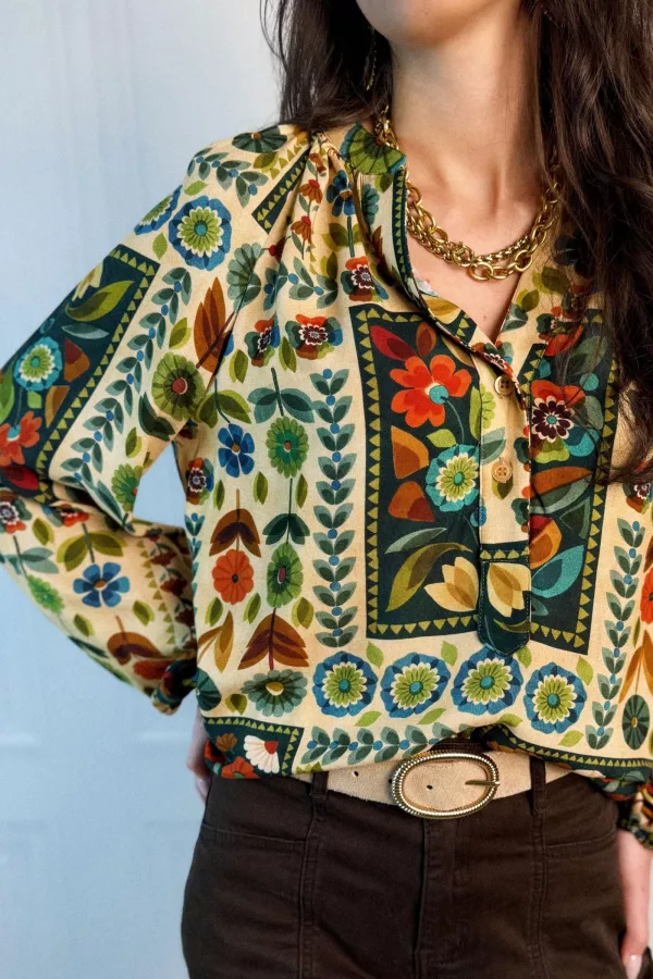 Blouse imprimé 70’ VITANIA