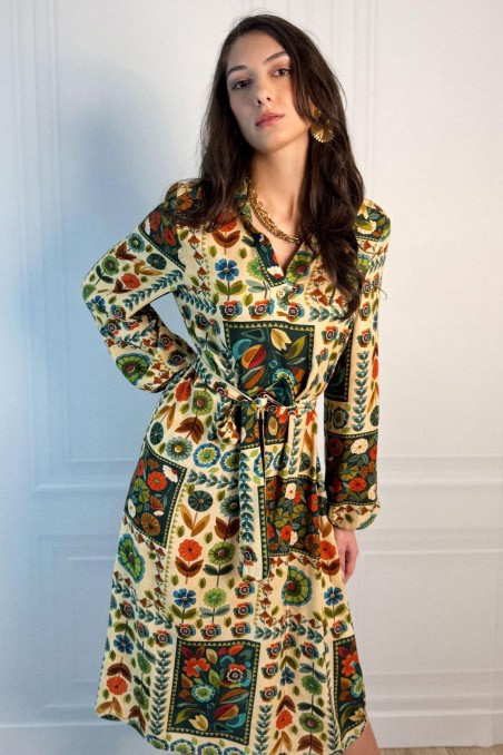 Robe midi imprimé 70’ VICAIRE