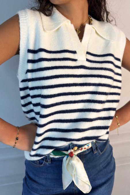 Pull polo sans manche ROMO