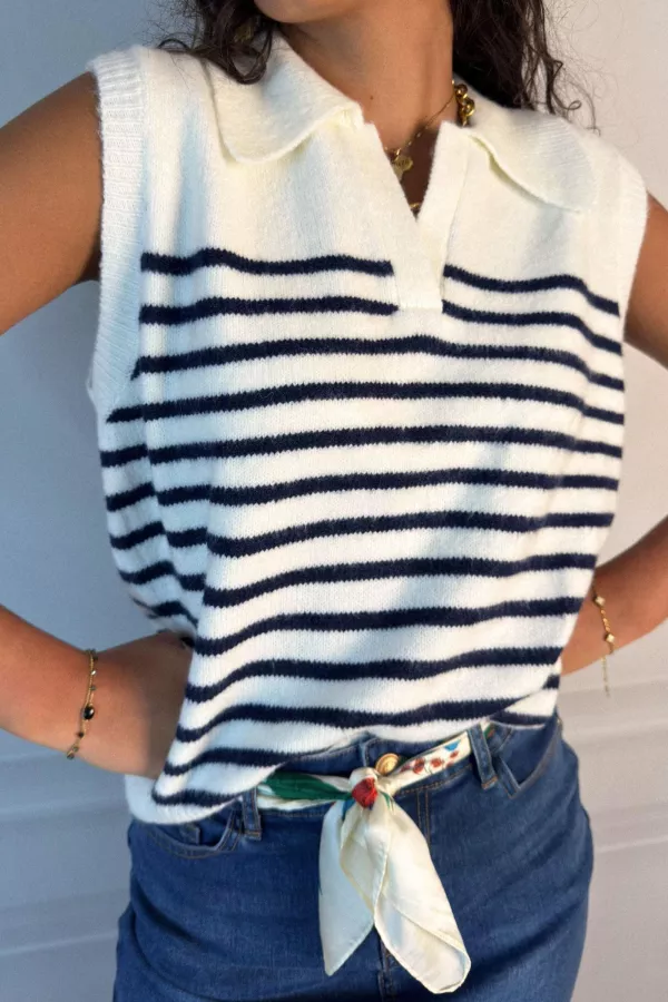 Pull polo sans manche ROMO
