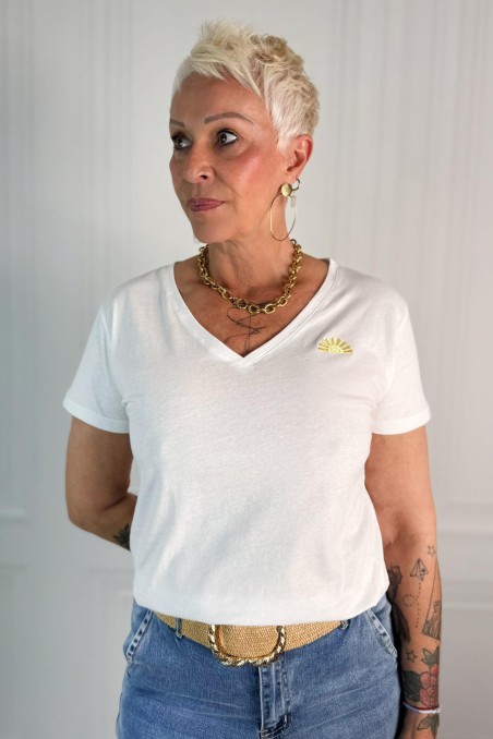 Tee-shirt Col V LENI