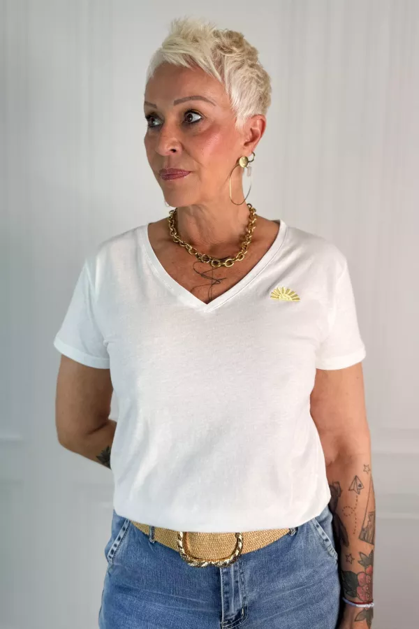Tee-shirt Col V LENI